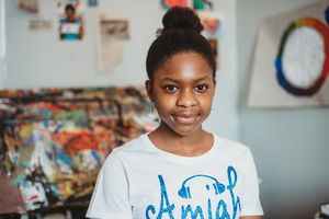 Amiah Crisler is a student at Edward Smith K-8 School in Syracuse. She is well-known in the city for her artwork and activism.