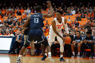 Oshae Brissett scored the first 3 of the game, but didn't attack much thereafter, finishing with nine points.